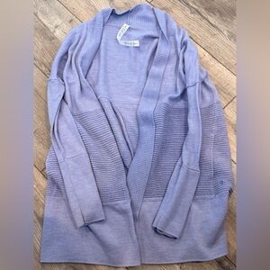 lululemon athletica Lilac Open-Front Ribbed Panel Cardigan